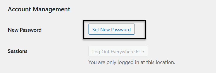 Account Management area, click on Set new Password